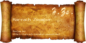 Harrach Zsombor névjegykártya